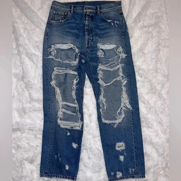 Ben Taverniti Unravel Project Distressed Jeans size 31/32 EXTREMELY RARE - Picture 3 of 5